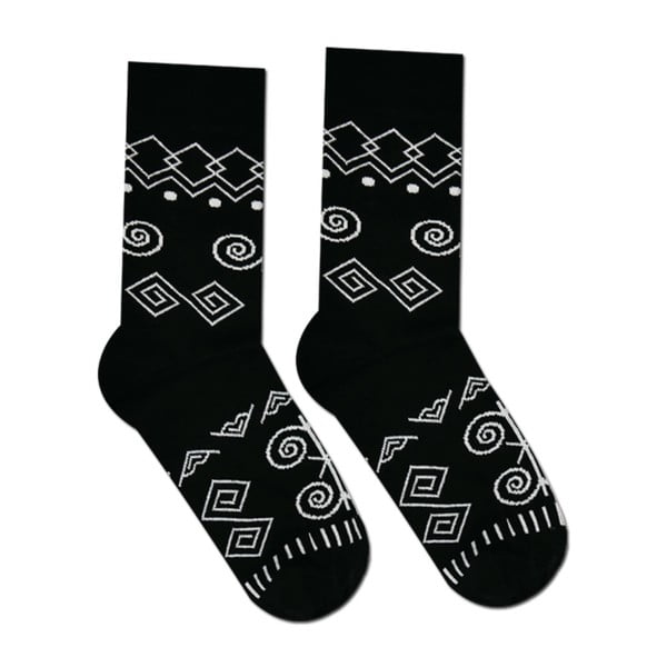 Черни памучни чорапи Geometry, размер 39-42 - HestySocks