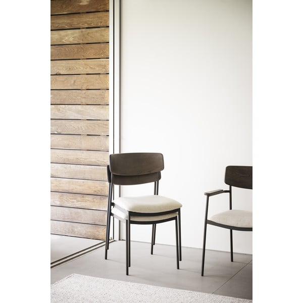 Трапезни столове в кремаво и тъмнокафяво в комплект от 2 бр. Maymont – Rowico-image-2