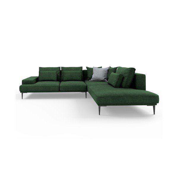 Зелен ъглов разтегателен диван , десен ъгъл Liege - Interieurs 86-image-2