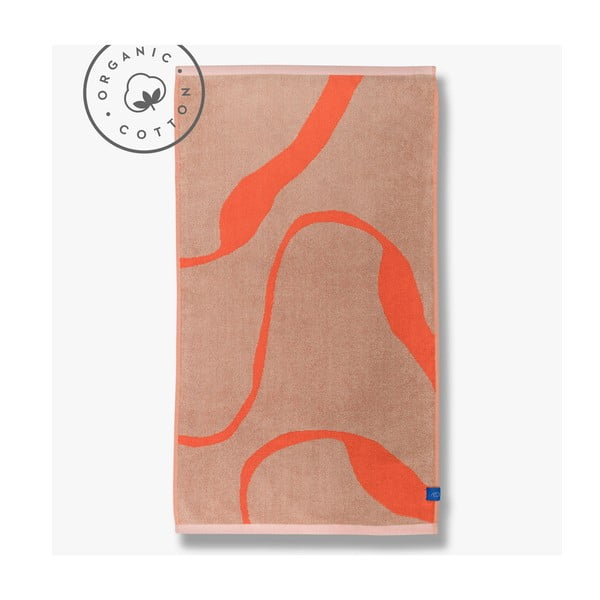 Оранжева/светлокафява кърпа от органичен памук 70x133 cm Nova Arte - Mette Ditmer Denmark
