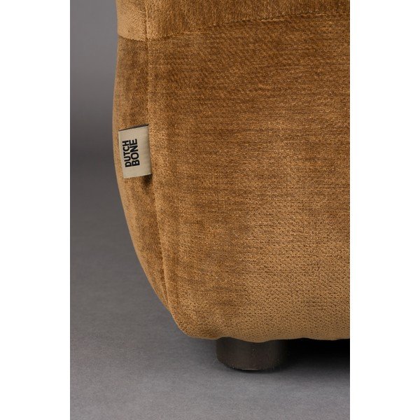 Кафява кадифена модулна табуретка Hackman – Dutchbone-image-4