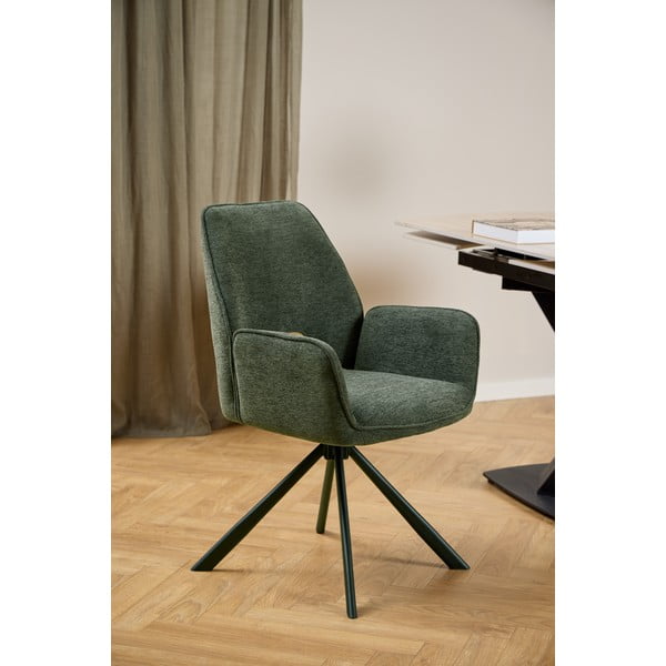 Тъмнозелен трапезен стол с подлакътници Graham – Actona-image-1