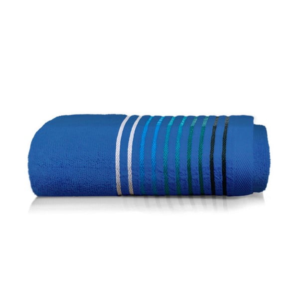 Modrý bavlněný ručník Maison Carezza Linea, 50 x 90 cm