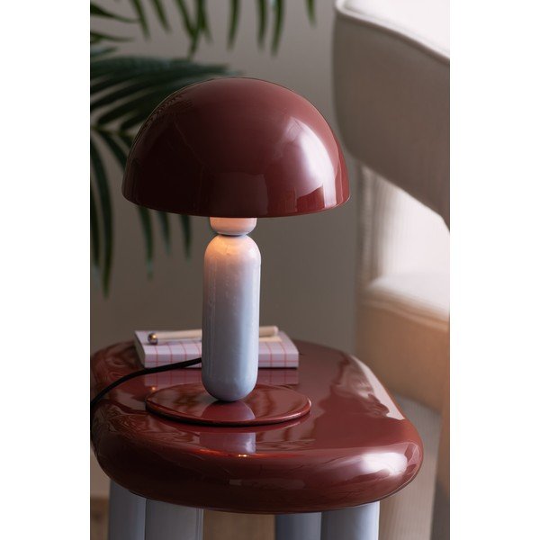 Бордо/светлосиня метална настолна лампа (височина 30 cm) Firenze round – Leitmotiv-image-1