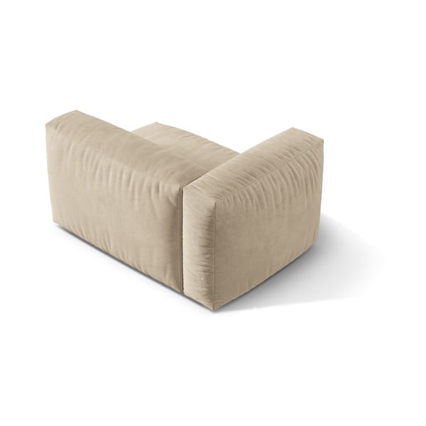 Бежов кадифен модул за диван (ляв ъгъл) Martina – Micadoni -image-2