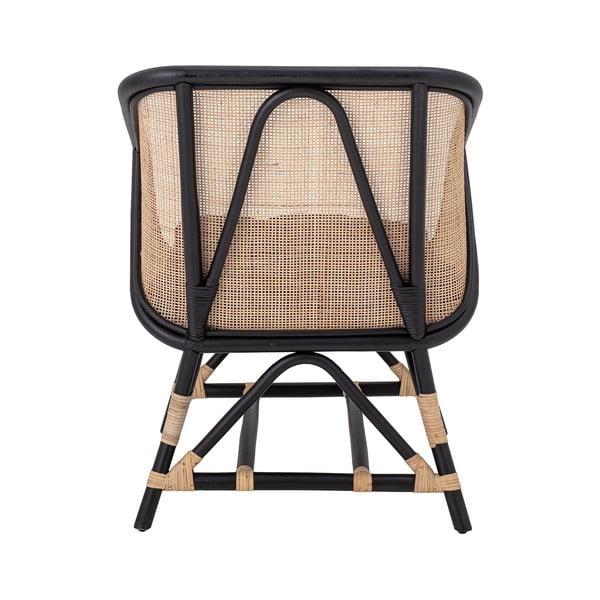 Черно и бежово кресло с плетка Loue - Bloomingville-image-4