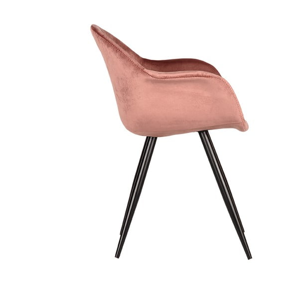 Светлорозови кадифени трапезни столове в комплект от 2 броя Forli - LABEL51-image-2