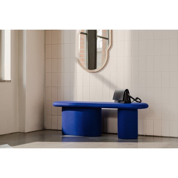 Синя вълнена подплатена пейка Rull – noo.ma-image-4