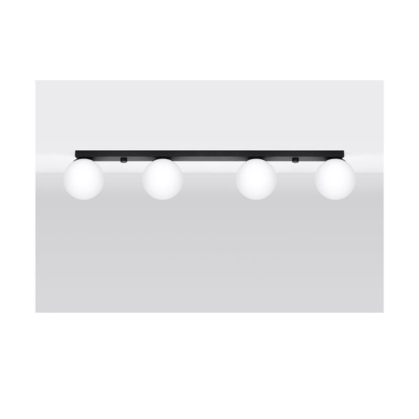 Черно осветително тяло за таван със стъклен абажур ø 12 cm Umerta – Sollux-image-2