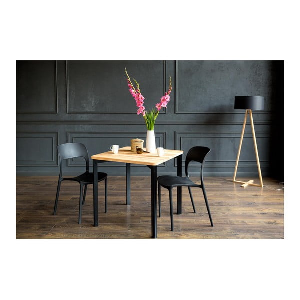 Черна маса за хранене със заоблени крака TRIVENTI, 120 x 80 cm Triventi - Ragaba-image-2