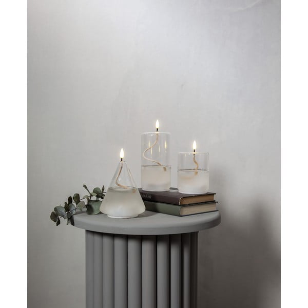 Бяла LED свещ в стъклен фламандър, височина 17,5 см Flamme Dot - Star Trading-image-4