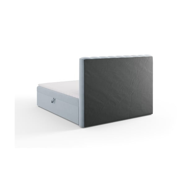 Светлосиньо боксспринг легло с място за съхранение 180x200 cm Gina - Milo Casa-image-4