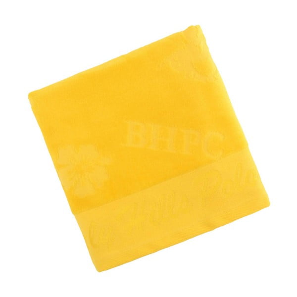 Žlutý bavlněný ručník BHPC Velvet, 50x100 cm