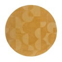 Кръгъл килим от жълта вълна ø 160 cm Gigi - Flair Rugs