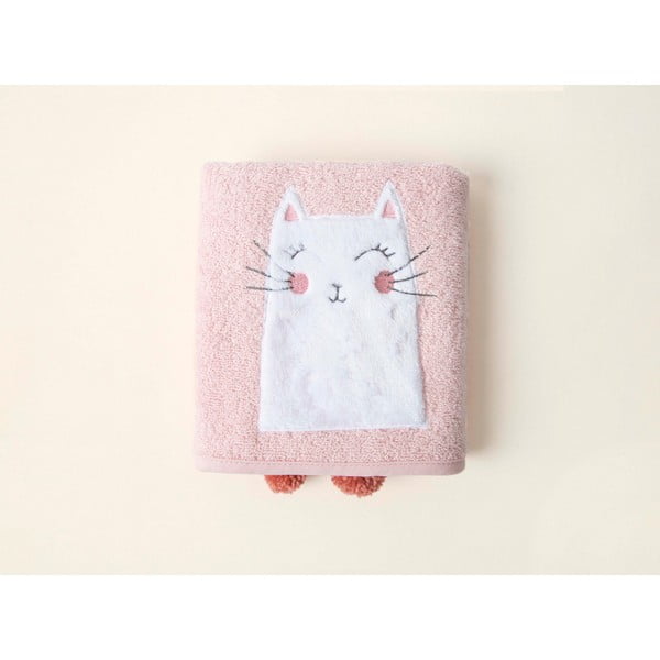 Розова памучна бебешка кърпа 75x50 cm Kitty - Foutastic