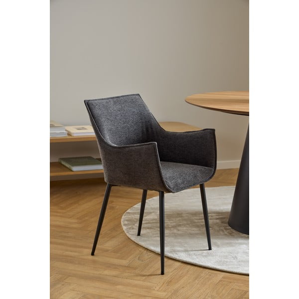 Тъмносив тапициран трапезен стол Bonita – Actona-image-1