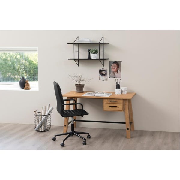 Черен офис стол на колела Wislow Winslow - Actona-image-1