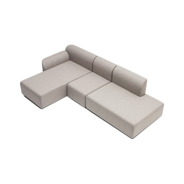 Светлосив модул на дивана (десен ъгъл) от смес от вълна и лен Hugg - Gazzda-image-4