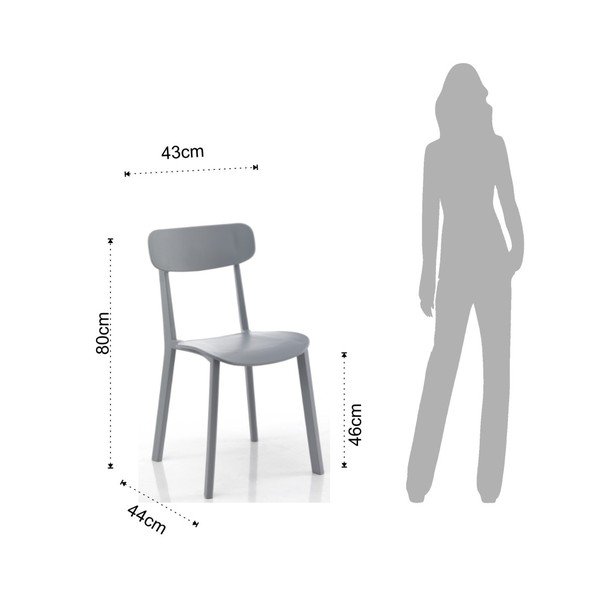 Sada 4 šedých jídelních židlí Tomasucci Mara-image-1