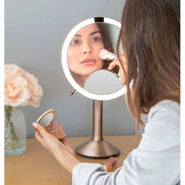 Козметично огледало със светлина/увеличително (5x) ø 20 cm Sensor Trio – simplehuman-image-1