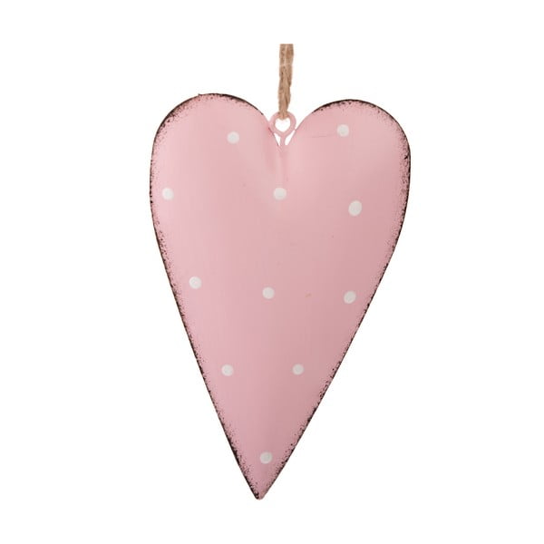 Комплект от 3 розови метални висящи декорации Dotty Heart - Dakls