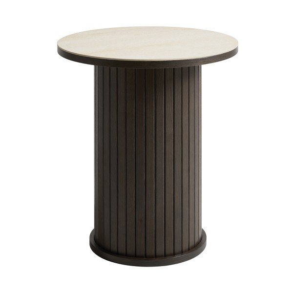 Кръгла странична масичка с керамичен плот ø 50 cm Enna – Unique Furniture