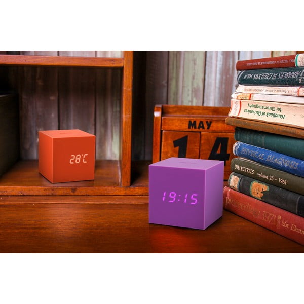 Лилав LED будилник Gravity Cube - Gingko-image-4
