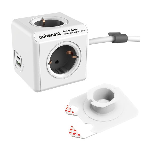 Извод за контакт 13 cm PowerCube Extended USB Schuko – Cubenest-image-1