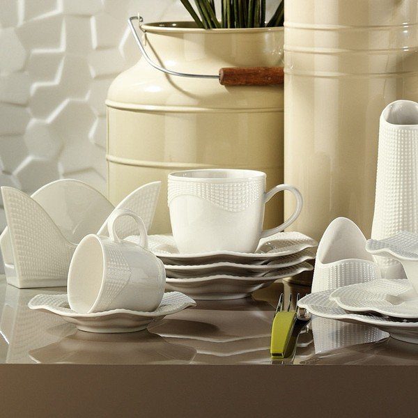 Sada 6 porcelánových šálků s podšálky Kutahya Anna, 50 ml-image-1