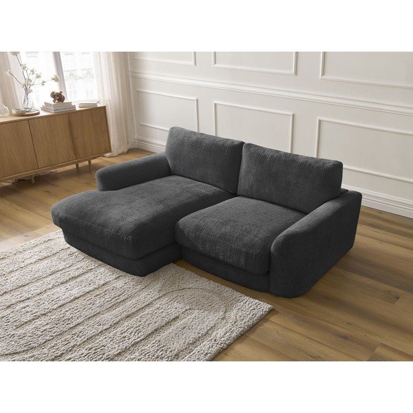 Черен шенилов ъглов диван (ляв ъгъл) Leonore – Bobochic Paris-image-4