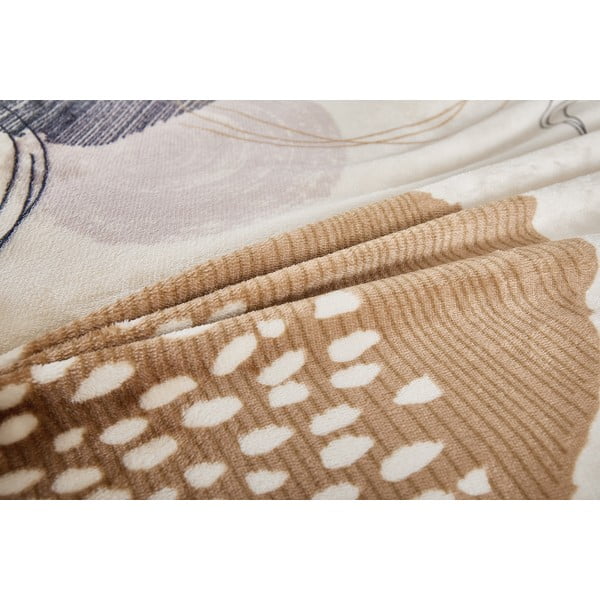 Светлокафяво единично  спално бельо от микроплюш 140x200 cm Circles – My House-image-3