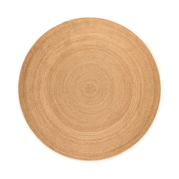 Двустранен ютен кръгъл килим в естествен цвят ø 200 cm Braided Gold – Hanse Home