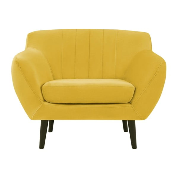 Кресло от жълто кадифе Toscane - Mazzini Sofas