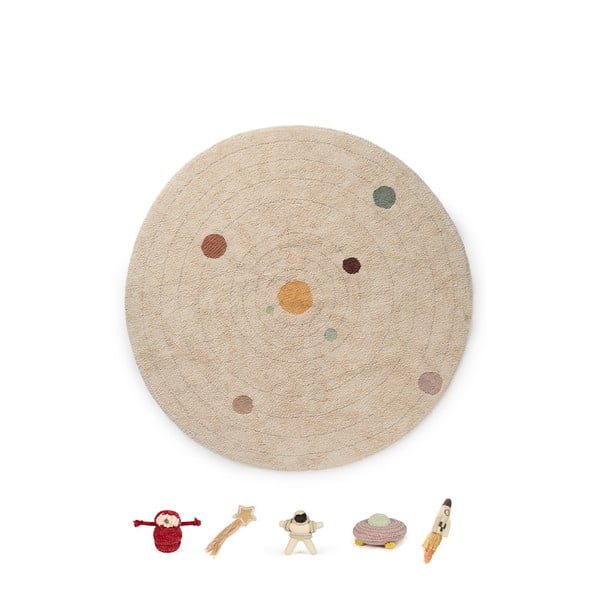 Бежово памучно детско килимче за игра ø150 cm Solar System – Lorena Canals