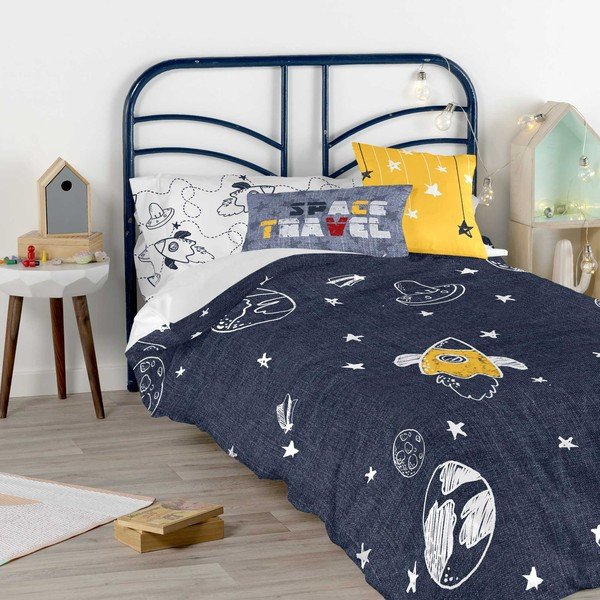 Печатен комплект калъфка за завивка и възглавница Baleno , 140 x 200 cm Starspace - Moshi Moshi-image-2