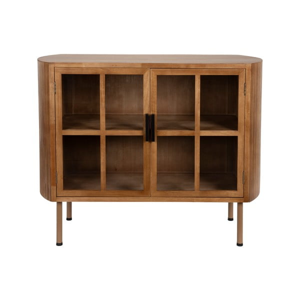 Витрина от масивно каучуково дърво в естествен цвят 100x80x38 cm Yaz – White Label