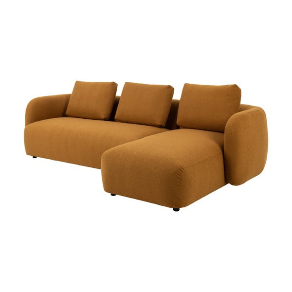 Ъглов диван от плат букле в цвят горчица (десен ъгъл) Imola – Bonami Selection-image-2
