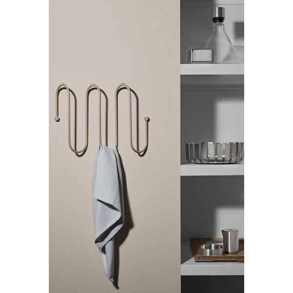 Бежова стенна закачалка с 3 куки Curl - Blomus-image-1