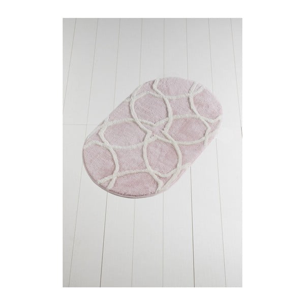 Светлорозова постелка за баня Bonne Oval Pink, 60 x 100 cm - Confetti Bathmats