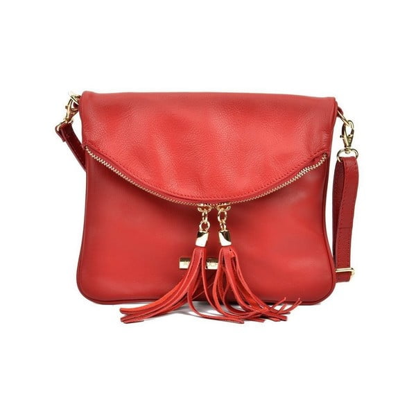 Червена кожена чанта Anna Luchini Missillo - Anna Luchini