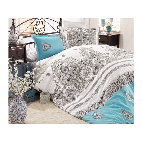 Комплект памучно спално бельо и чаршафи Keterro, 160 x 220 cm - Unknown