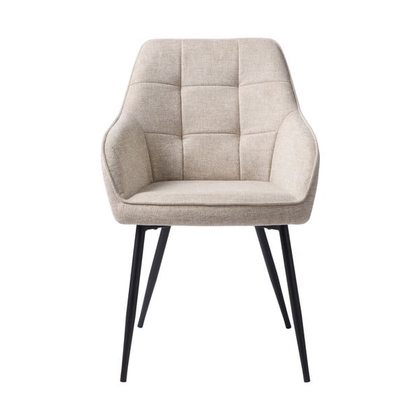 Бежов тапициран трапезен стол с подлакътници Nolan – Unique Furniture-image-2