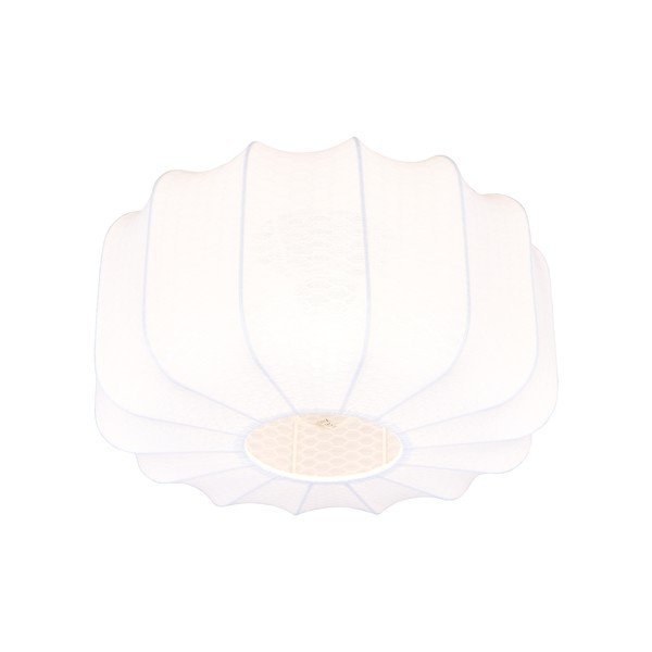 Бяло метално осветително тяло за таван с текстилен абажур ø 40 cm Madleine – Reality-image-3