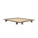 Кафяво двойно легло от борова дървесина с решетка 160x200 cm Japan - Karup Design