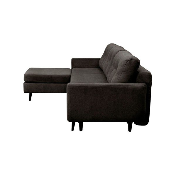 Tmavě šedá rozkládací pohovka s černými nohami Mazzini Sofas Hortensia, levý roh-image-2