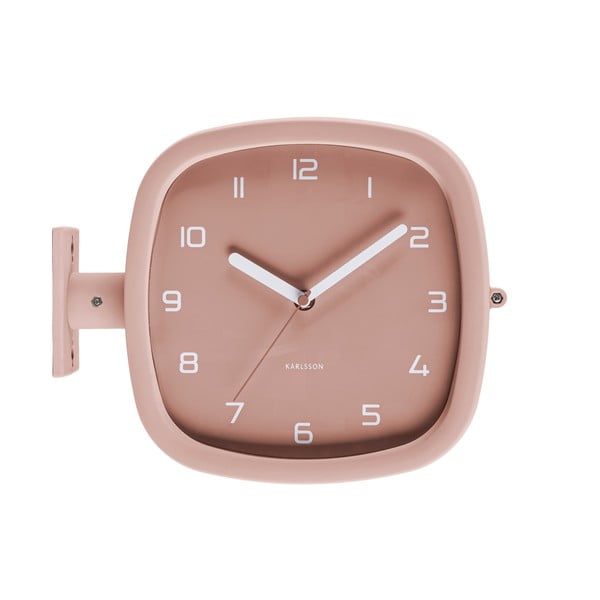 Стенни часовници в сиво и розово Слийдове, 29 x 24,5 cm Doubler - Karlsson