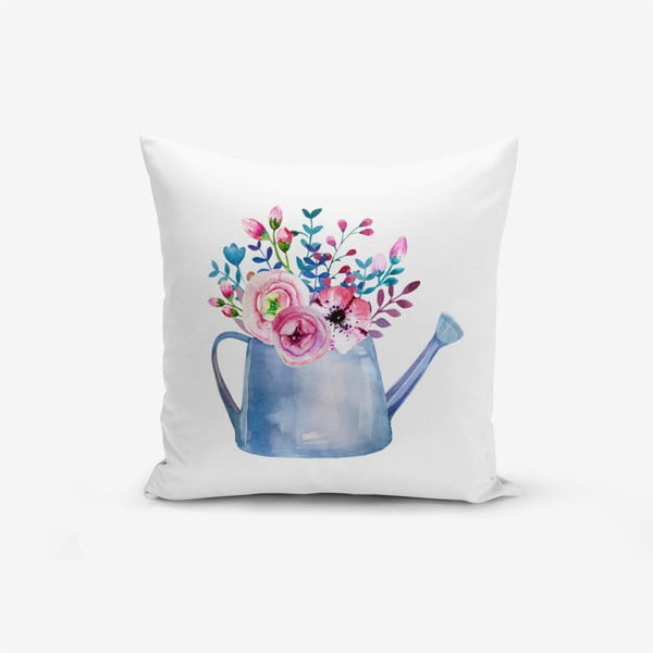 Калъфка за възглавница от памучна смес Aquarelleli Flower, 45 x 45 cm - Minimalist Cushion Covers