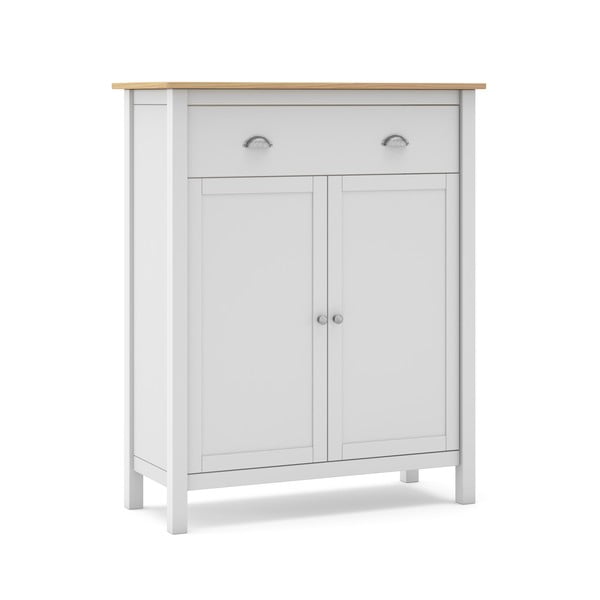 Висок скрин от бял/натурален бор 90x110 cm Misti - Marckeric-image-2