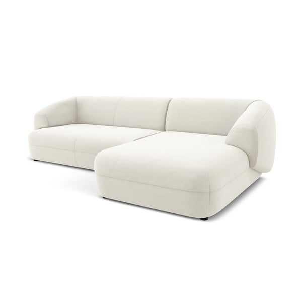 Бял кадифен ъглов диван (десен ъгъл) Moana – Makamii-image-4