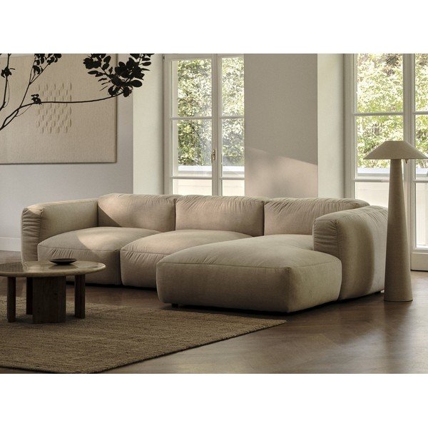 Бежов модулен ъглов диван (ляв ъгъл) Martina – Micadoni Home-image-1